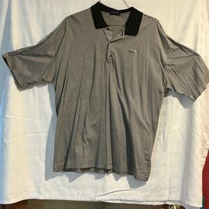 Men's Striped Polo Shirt - Black & White